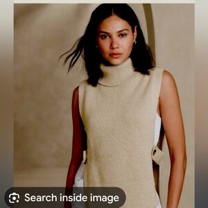 Banana Republic Tan Sleeveless Turtleneck Sweater NWT M